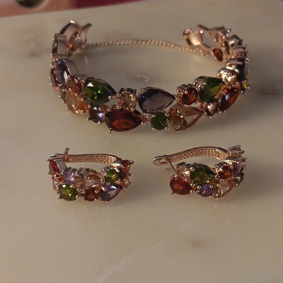 Bracelet necklace Earrings with pendant - Picture 1 of 7